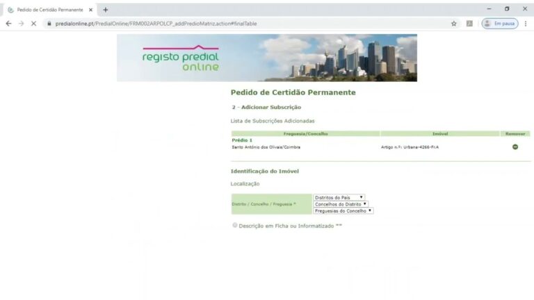 Consulta Eficiente do Registo Predial Online